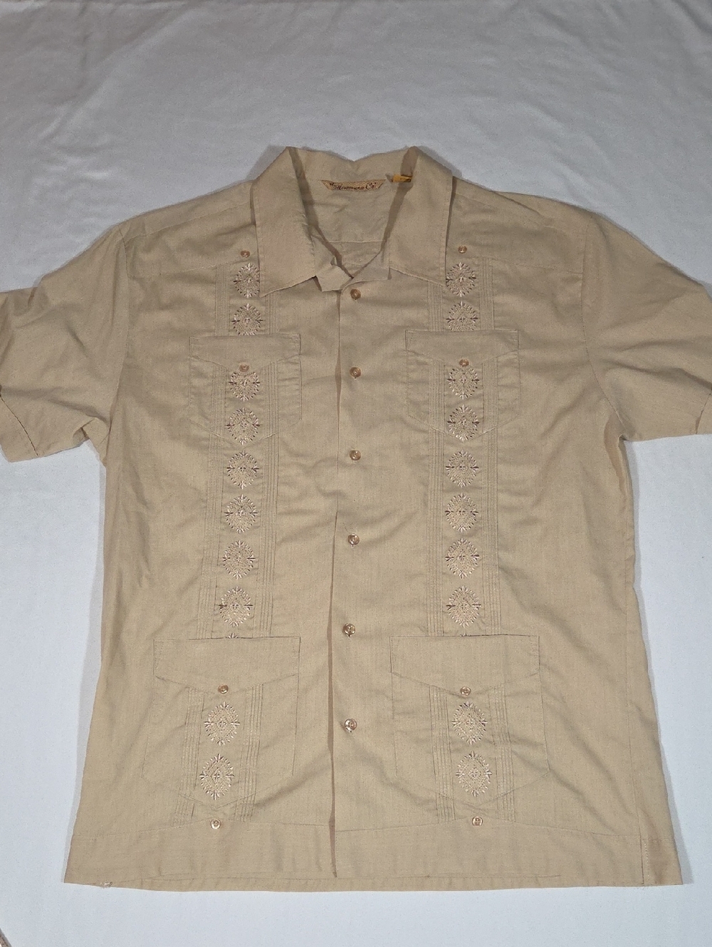 Havanera Co. Men's Guayabera Shirt Size XXL Embroidery and Four Patch Pockets